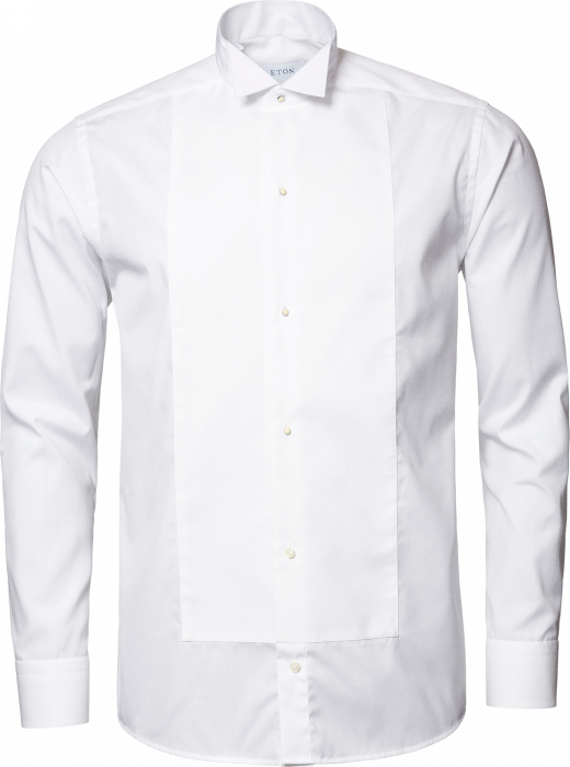 Eton - Hvid Pique White Tie Skjorte, Slim Fit - Hvid