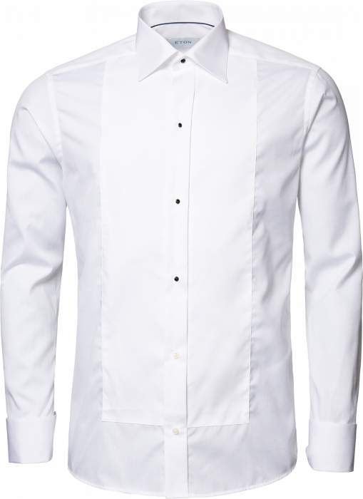 Eton - Hvid Pique Smoking Skjorte, Contemporary - Hvid