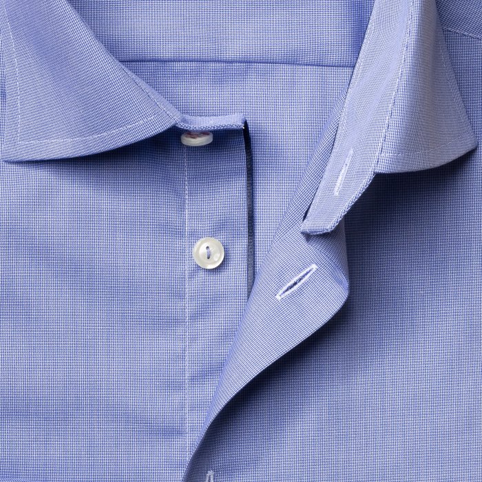 Eton - Bl&aring; Poplin Skjorte Slim Fit - Bl&aring;