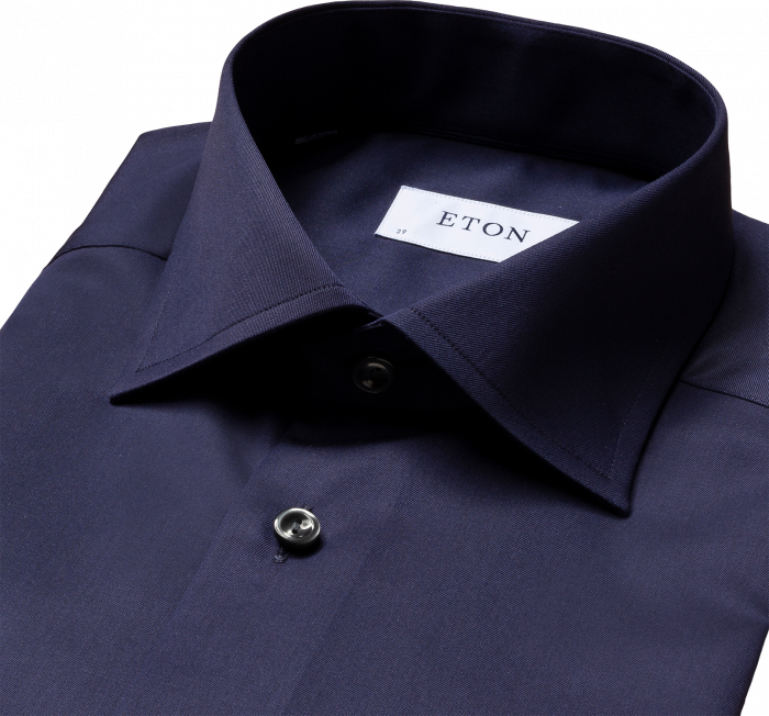 Eton - Signature Twill, Contemporary Fit, Cut Away - Navy