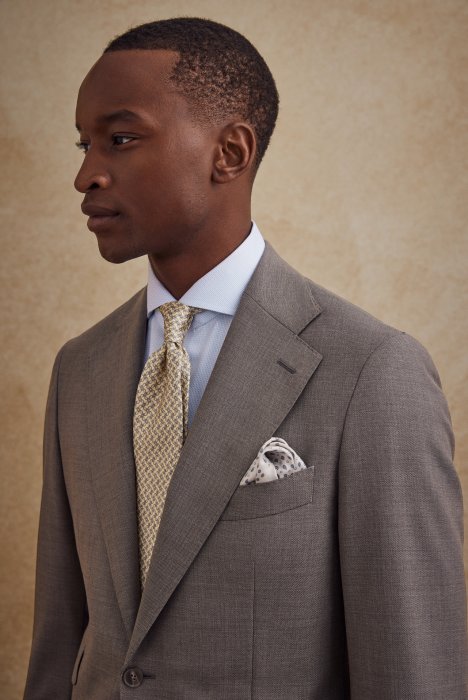 Eton - Lysebl&aring; Herringbone Dobby Skjorte Slim Fit - Lysebl&aring;