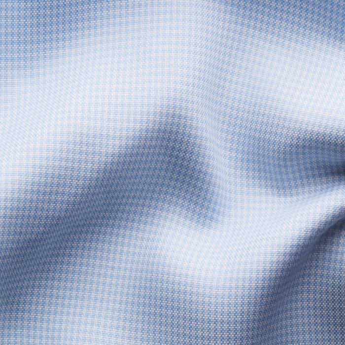 Eton - Lysebl&aring; Houndstooth Business Skjorte, Slim Fit - Lysebl&aring;