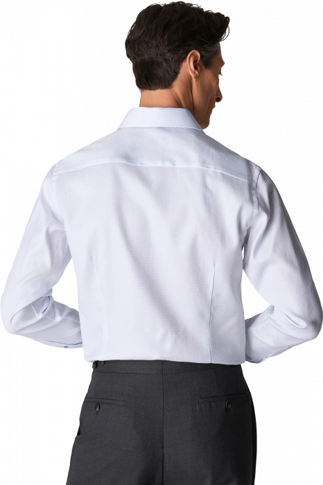 Eton - Business Skjorte Med Tern Detaljer, Slim Fit - Lysebl&aring;