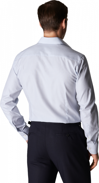 Eton - Lysebl&aring; Business Skjorte Med Tern,  Slim Fit - Lysebl&aring;