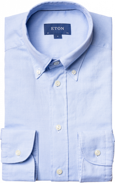 Eton - Lyseblå Royal Oxford Skjorte Contemporary - Lyseblå