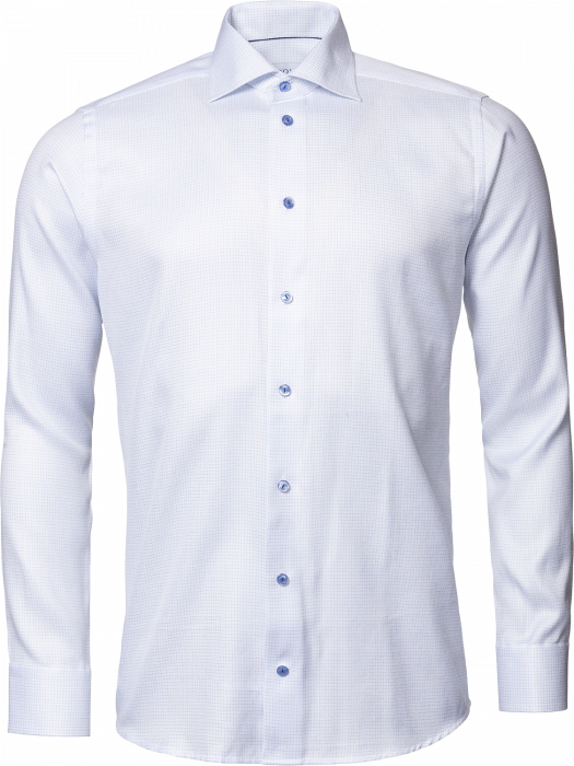 Eton - Business Skjorte Med Tern Detaljer, Slim Fit - Lysebl&aring;