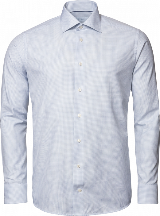 Eton - Lysebl&aring; Business Skjorte Med Tern,  Slim Fit - Lysebl&aring;