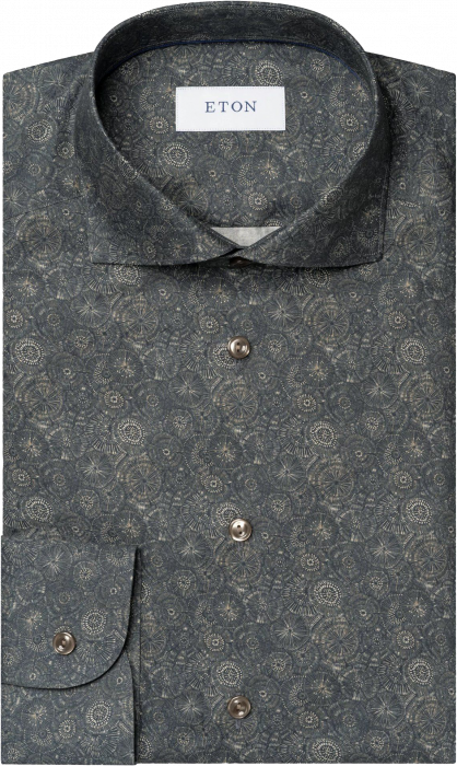 Eton - Business Skjorte Fyrv&aelig;rkeri Motiv Slim Fit - Brun