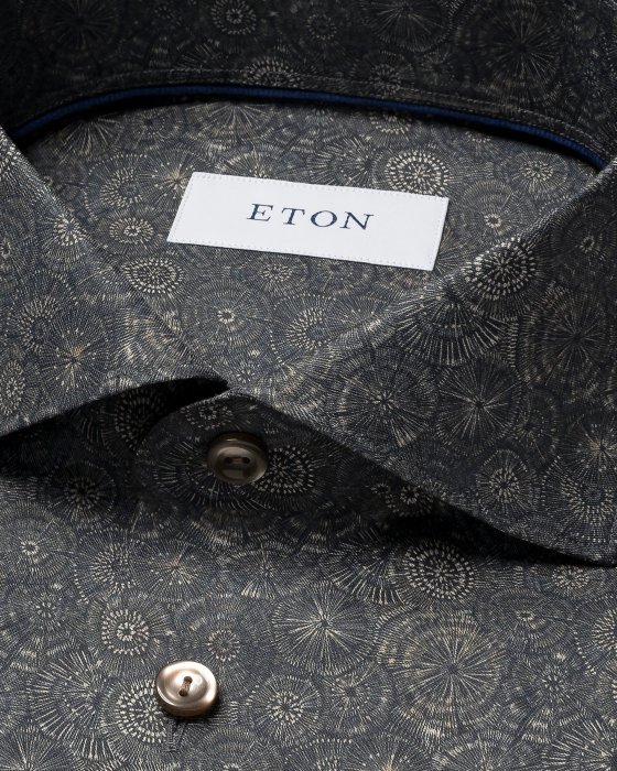 Eton - Business Skjorte Fyrv&aelig;rkeri Motiv Slim Fit - Brun