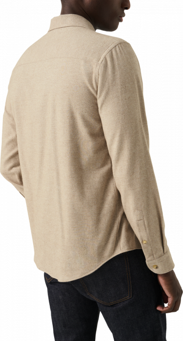 Eton - Flannel Skjorte One Piece Krave Casual Fit - Beige
