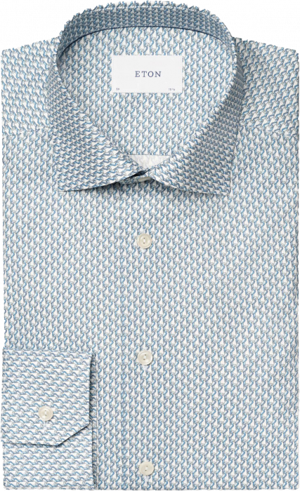 Eton - Lyseblå Skjorte Papegøje Print - Slim fit - Lyseblå