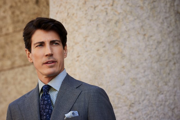 Eton - Lysebl&aring; Skjorte Papeg&oslash;je Print - Contemporary fit - Lysebl&aring;