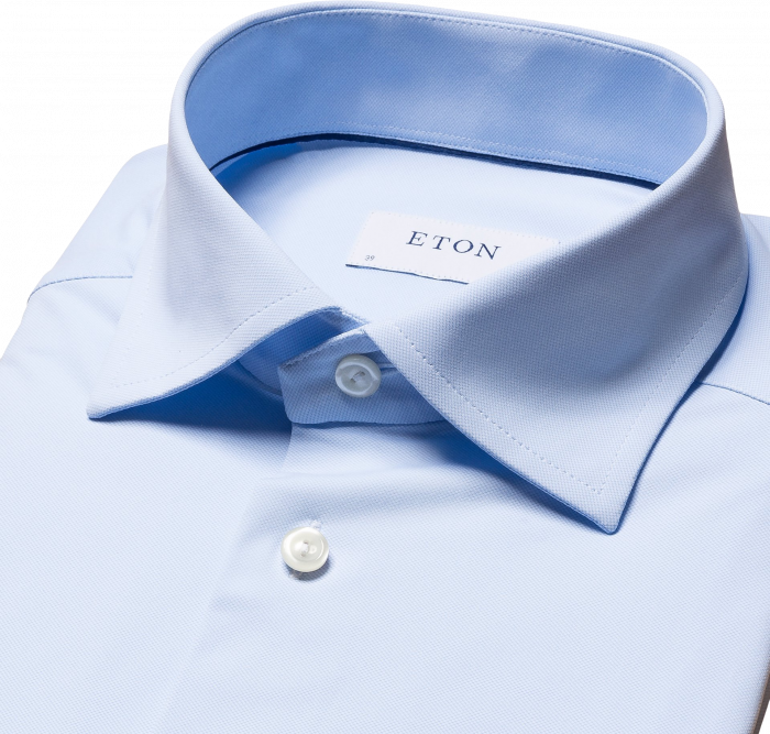 Eton - Four-Way Stretch Businessskjorte, Slim - Lysebl&aring;