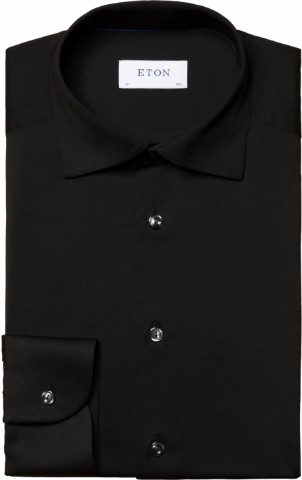 Eton - Four-Way Stretch Businessskjorte, Slim - Sort