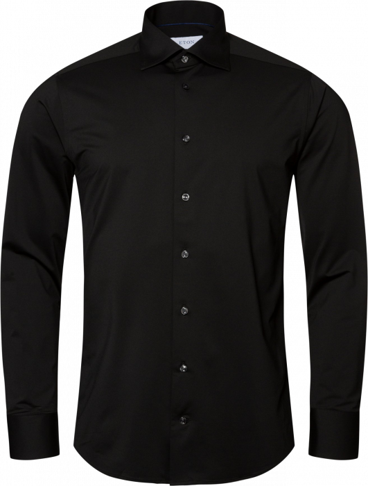 Eton - Four-Way Stretch Businessskjorte, Slim - Sort