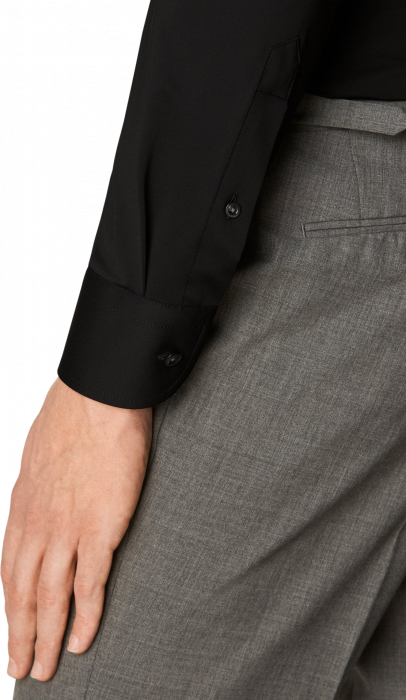 Eton - Four-Way Stretch Businessskjorte, Slim - Sort