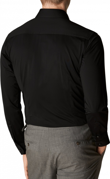 Eton - Four-Way Stretch Businessskjorte, Slim - Sort