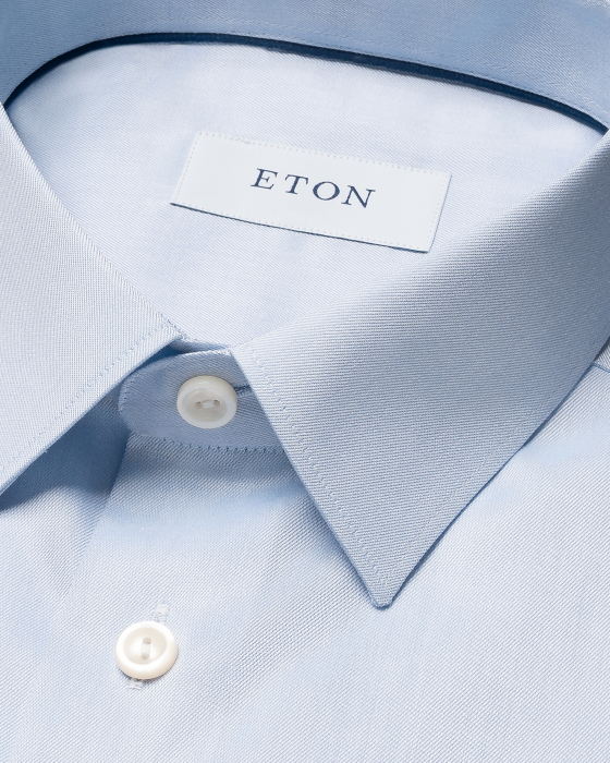 Eton - Super Slim Herreskjorte, Pointed Krave - Lysebl&aring;