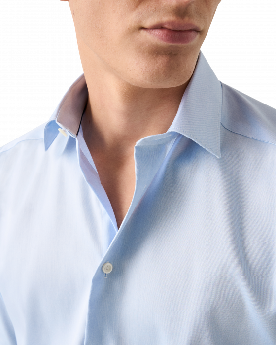 Eton - Super Slim Herreskjorte, Pointed Krave - Lysebl&aring;