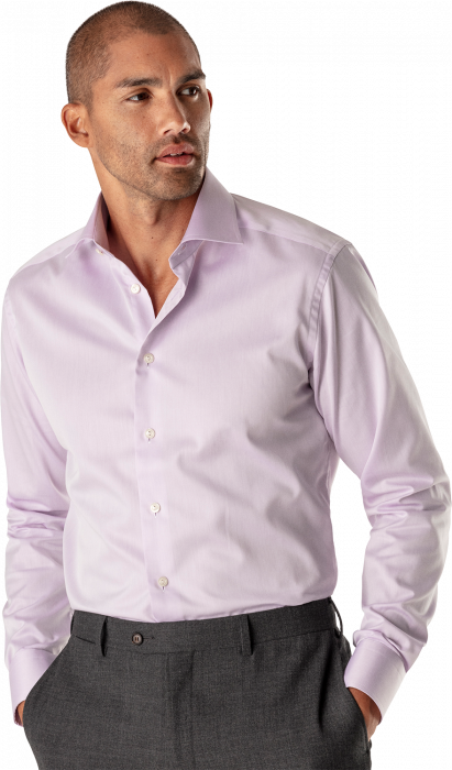 Eton - Signature Twill, Contemporary Fit, Cut Away - Lilla