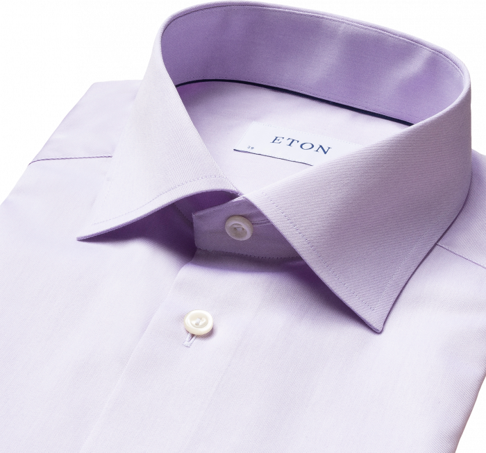 Eton - Signature Twill, Contemporary Fit, Cut Away - Lilla