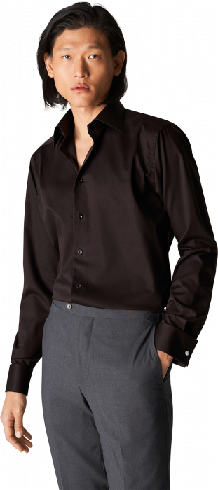 Eton - Sort Stretch Aftenskjorte French Cuffs, Contemp - Sort