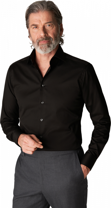 Eton - Signature Twill, Slim Fit, Cut Away - Sort