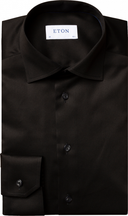 Eton - Signature Twill, Contemporary Fit, Cut Away - Sort