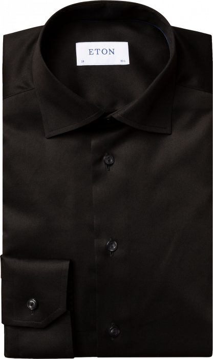 Eton - Signature Twill, Slim Fit, Cut Away - Sort