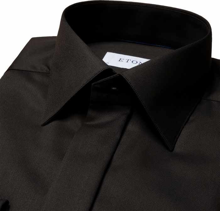 Eton - Sort Stretch Aftenskjorte French Cuffs, Contemp - Sort