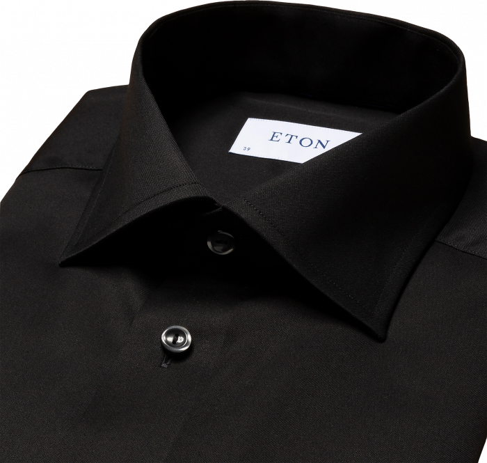 Eton - Signature Twill, Classic Fit, Cut Away - Sort