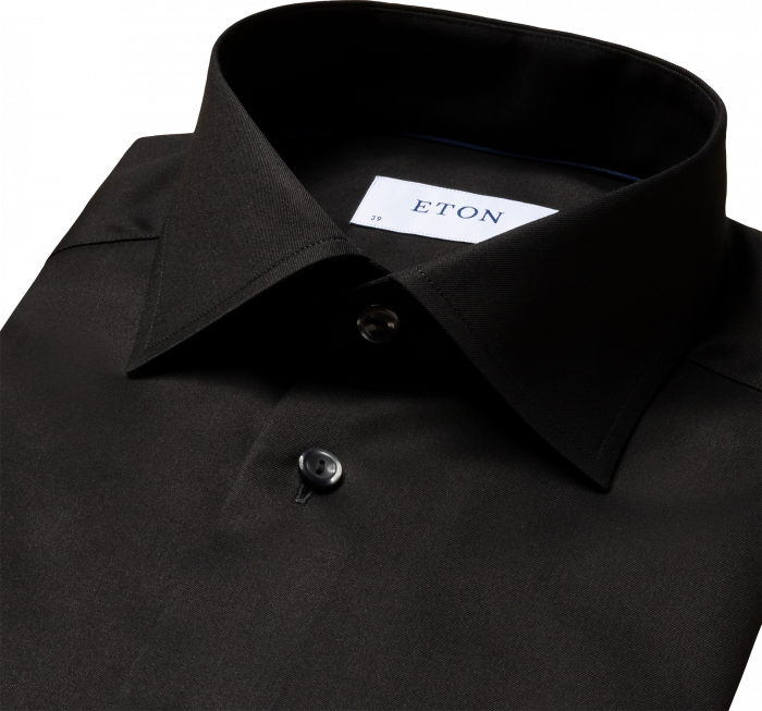 Eton - Signature Twill, Contemporary Fit, Cut Away - Sort