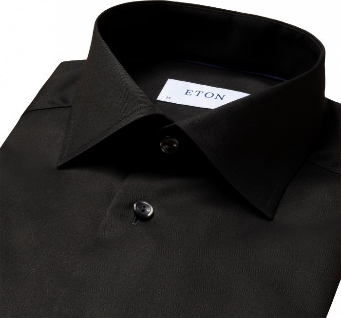 Eton - Signature Twill, Slim Fit, Cut Away - Sort