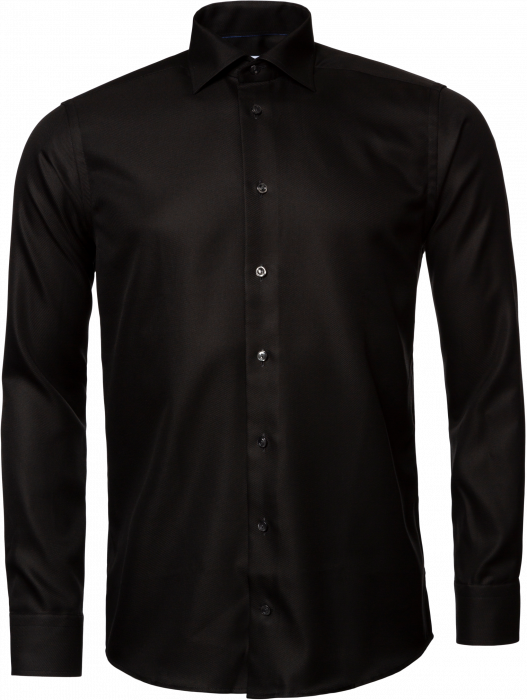 Eton - Textured Twill Slim Fit, Cut Away - Sort