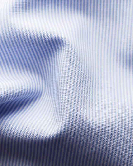 Eton - Lysebl&aring; Stribet Poplin Business Skjorte Slim Fit - Lysebl&aring;
