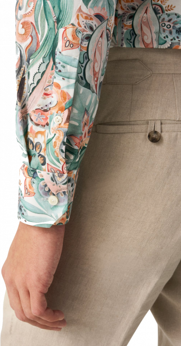 Eton - Papeg&oslash;je M&oslash;nster Twill Skjorte Slim Fit - Multi
