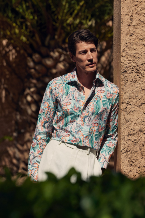 Eton - Papeg&oslash;je M&oslash;nster Twill Skjorte Slim Fit - Multi