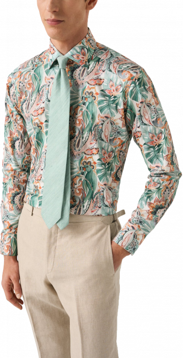 Eton - Papeg&oslash;je M&oslash;nster Twill Skjorte Slim Fit - Multi
