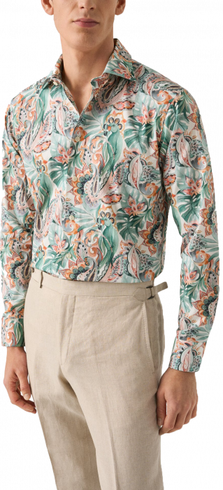 Eton - Papeg&oslash;je M&oslash;nster Twill Skjorte Slim Fit - Multi