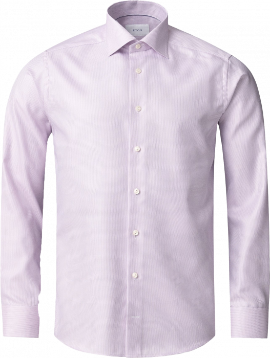 Eton - Lyserød Herringbone Dobby Skjorte Slim Fit - Lyserød