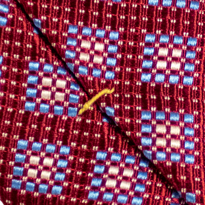 Eton - R&oslash;dt Silkeslips Med Flisem&oslash;nster - R&oslash;d & lysebl&aring;