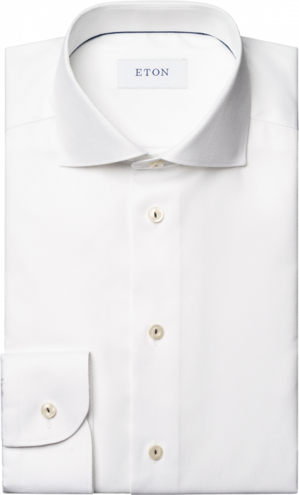 Eton - Semi Solid Dobby Herreskjorte Slim Fit - Hvid