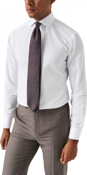 Eton - Semi Solid Dobby Herreskjorte Slim Fit - Hvid