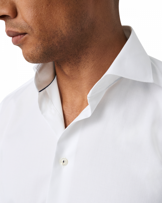Eton - Semi Solid Dobby Herreskjorte Slim Fit - Hvid