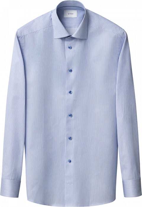 Eton - Bl&aring; Stribet Slim Fit Skjorte - Bl&aring;
