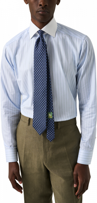 Eton - Lysebl&aring; White Collar Slim Fit Skjorte - Lysebl&aring;