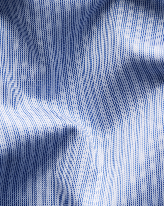 Eton - Bl&aring; Stribet Slim Fit Skjorte - Bl&aring;