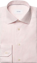 Lyserød Stribet Slim Fit Skjorte