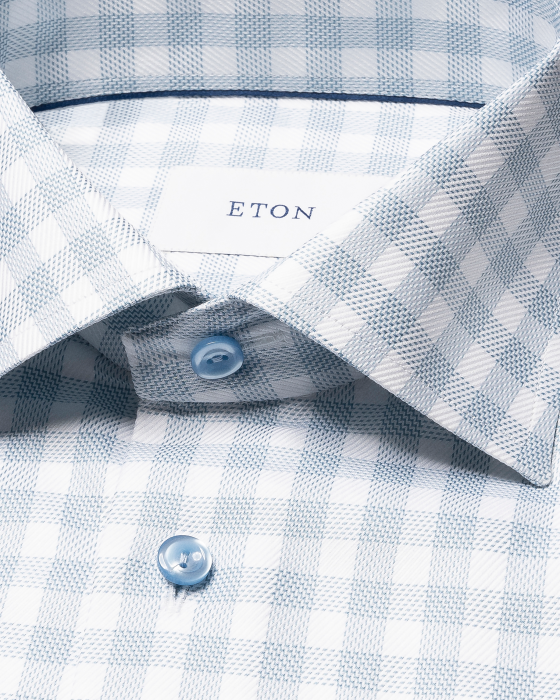 Eton - Ternet Business Skjorte Slim Fit - Bl&aring;