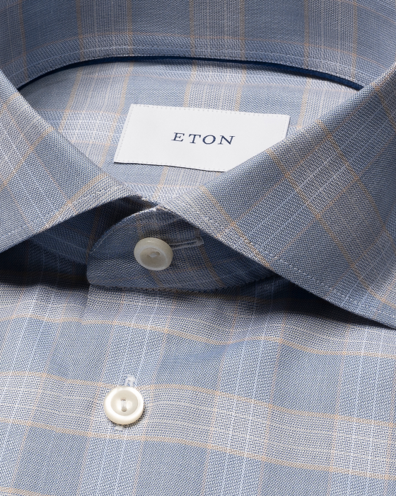 Eton - Ternet Business Skjorte Wide Spread Slim - Bl&aring;